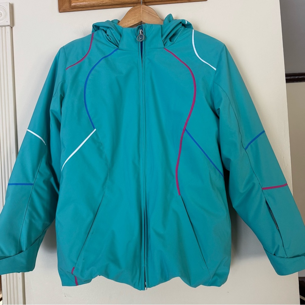 Spyder Tresh Ski Jacket Girs Junior light blue- Size 18 - EUC